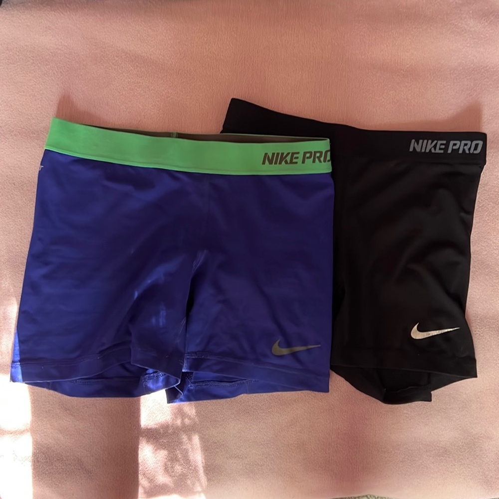 Two pairs of Nike Pro women’s shorts